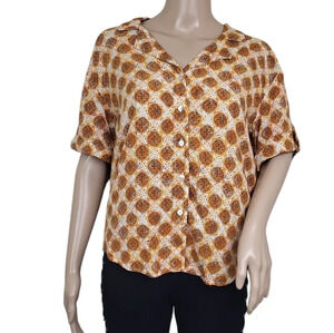 Jane+Delancey Orange Medallion Blouse